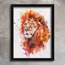 Big cat lion art print - big,