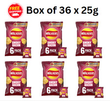 Walkers Crisps Smoky Bacon 36 x 25g Box New Stock Free Delivery
