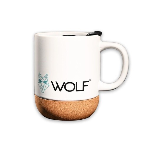 Wolf ceramic mug white - wolf, edition