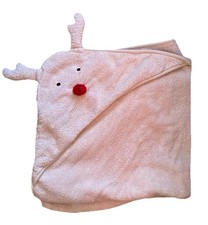 The Little White Company Organic Reindeer Christmas Cotton Hooded Baby Towel 0-6