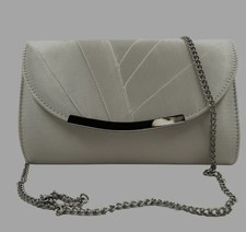 Ivory Satin Look Clutch Bag