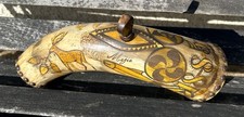 ANTIQUE HORN SCRIMSHAW - DATED