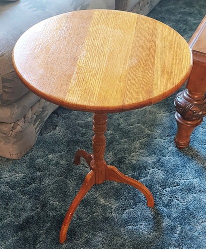 Round pine pedestal side end - pine,