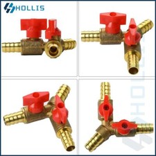 6/8/10/12mm Hose Y 3-Way Brass Shut Off Ball Valve For Fuel Air Water Gas