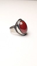 Vintage Sterling Silver Carnelian Ring | Size L | 925 Silver
