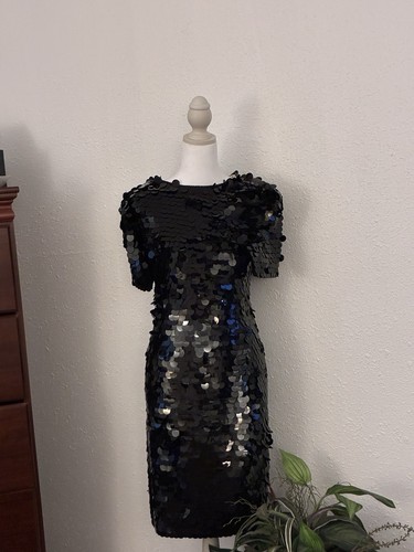 Vintage bari black sequin - black,