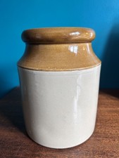 Vintage Stoneware Large Jar Utensil Pot Holder 8” Retro Farmhouse Kitchen (2)