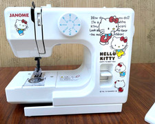 JANOME YB10 Compact Sewing Machine Hello Kitty Electric with Foot Pedal White