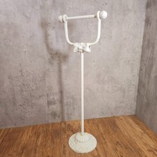 Vintage Cast Iron Toilet Roll Holder Stand Freestanding Ornate Shabby Chic