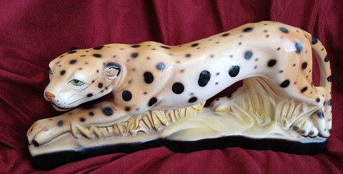 Vintage ceramic leopard - vintage,
