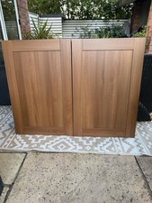 PAIR OF LARDER KITCHEN DOORS - WALNUT COLOUR 600 X 900  STOCK DZ603