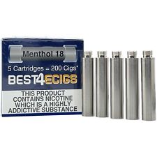 Best4ecigs Menthol Cartomizer E-Cigarette Vape Cartridges 18mg (5 Pack)