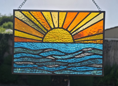 Stained glass sunset - glass, the