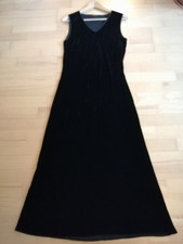 Vtg ST MICHAEL M&S Size 14 Black Silk Velvet Bias Cut Long Dress Formal Occasion