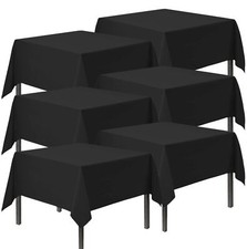 6pk Black Plastic Table Covers