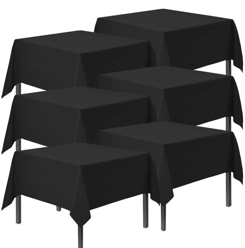 6pk black plastic table covers - 6pk,