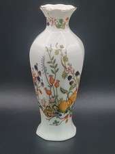 Aynsley 7" Bud Vase SOMERSET Floral Fruit Fine Bone China Made In England, Mint!