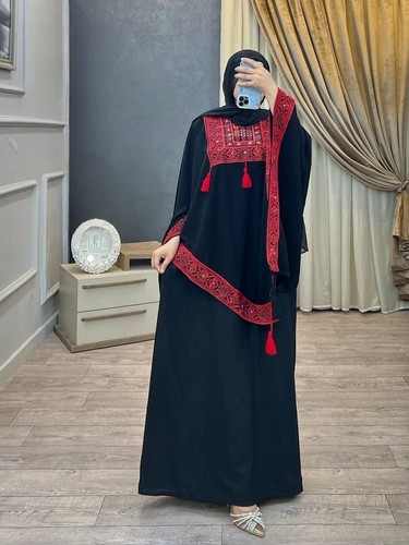 Black embroidered palestinian - embroidered,