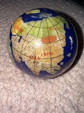 World Map Semi-precious Gem Stone Paperweight Excellent Condition