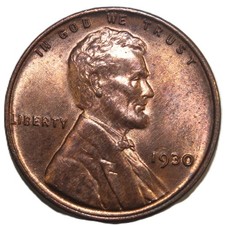 1930 1C RD Lincoln Cent-