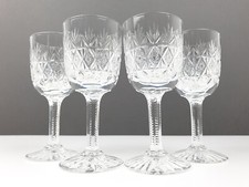 4 x Thomas WEBB Crystal WELLINGTON Cut Liqueur Glasses 12.2cm (4.8")  Signed