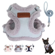 Warm Fleece Pet Dog Step-In Harness and Lead Pet Vest Jacket Winter Coat XXS-L
