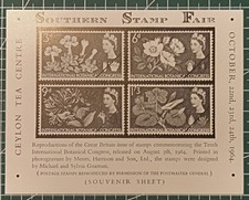 GB UK Britain's National Stamp Exhibition 1964 souvenir sheet