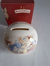 Royal Doulton Bunnykins Christening Money Box with Stopper,  Boxed