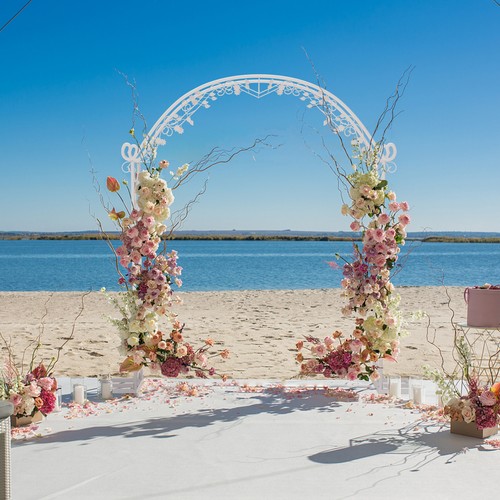 Elegant white garden arch - elegant,