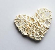 50 Pack Rattan Wicker Heart