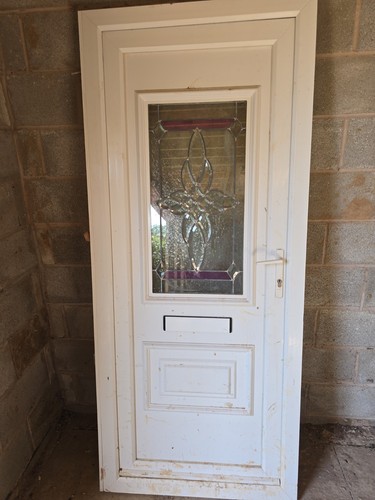 White upvc front door 2009 - upvc,