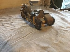 Wooden Model of Motorbike and Side Car (Old) Handmade