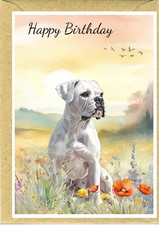 Boxer White Dog (4"x 6")