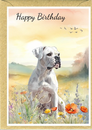 Boxer white dog - boxer,