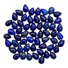 Natural Untreated Lapis Lazuli Pear Cabochon Loose Gemstones Lot 56 Pcs 10x7mm