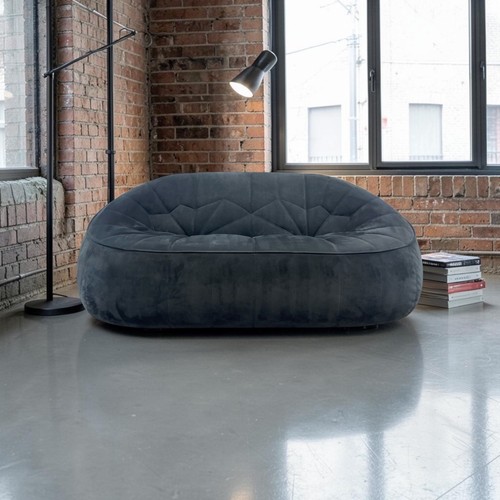 Sofa settee black ottoman - sofa, "