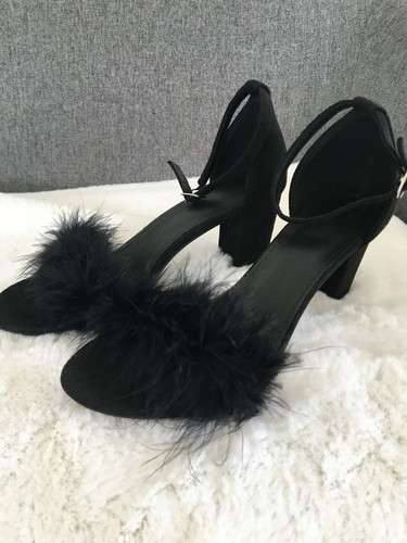 Black suede feel feather - suede, top