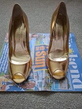 Freya Rose Gold Leather High Heels 39.5