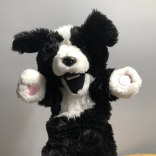 The Puppet Company 14” Border Collie Dog  Hand Puppet Black White Long Sleeve