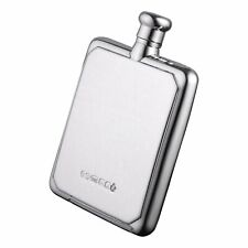 CATORS Silver - Hallmarked Sterling Silver 4oz Hip Flask - Large Size