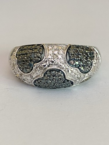 Sterling silver blue and white - silver,