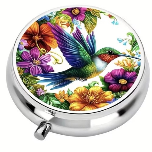 Pill box pot metal round - pot,