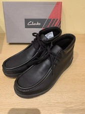 NEW CLARKS MENDIP LOOP OLDER BOYS BLACK LEATHER SCHOOL ANKLE BOOTS SIZE 3 G