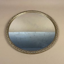 Vintage Round Gilt Wall Mirror Ornate Gold Frame Hollywood Regency Style