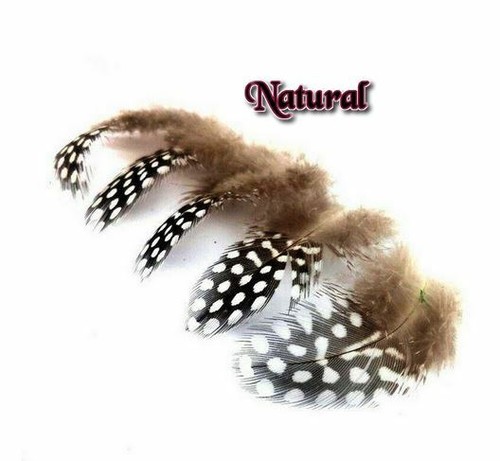 Natural fluffy guinea fowl - natural,