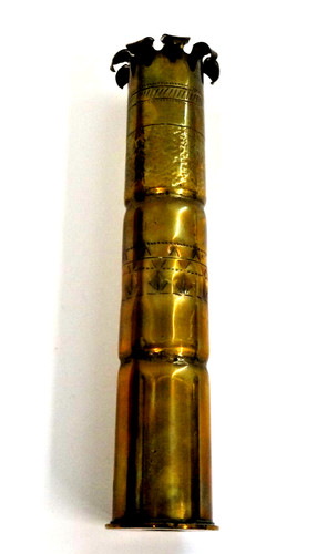 Brass trench art - brass, vase