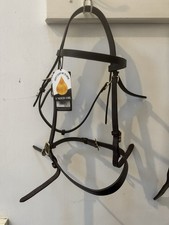 Shires Velociti Gara In Hand Bridle - Plain With Brass Buckles - Cob