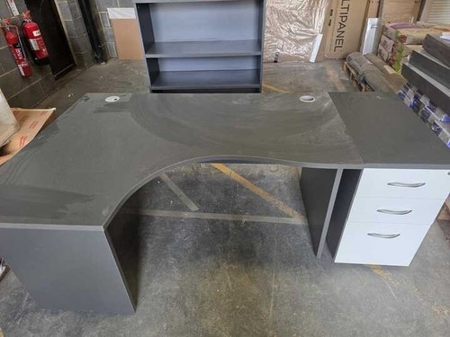 Stylish grey corner desk with - grey,