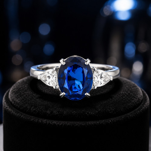 Sterling silver sapphire - silver,