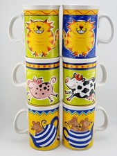 6 Vintage Rayware Animal Mugs